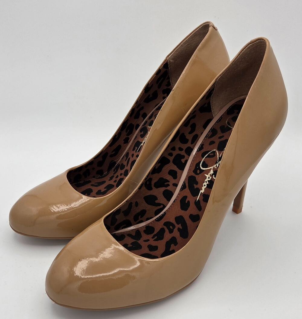 Jessica Simpson Vale Nude Patent Leather Stiletto Pumps Heels Women's Size 9 M